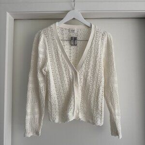 WILFRED Splendour Knit Cardigan - V-neck cardigan with puff sleeves